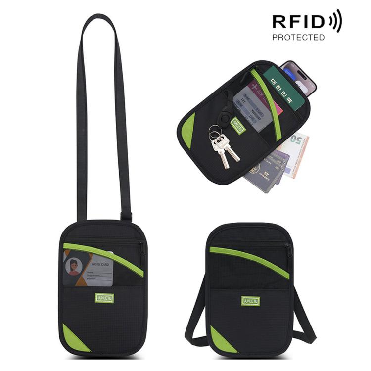 JUNLETU RFID Anti-Theft Card Holder Passport & ID Protector Ticket & Coin Pouch