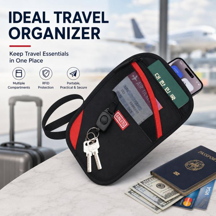 JUNLETU RFID Anti-Theft Card Holder Passport & ID Protector Ticket & Coin Pouch