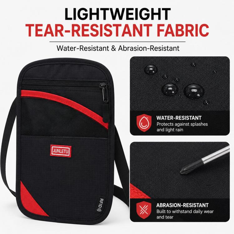 JUNLETU RFID Anti-Theft Card Holder Passport & ID Protector Ticket & Coin Pouch