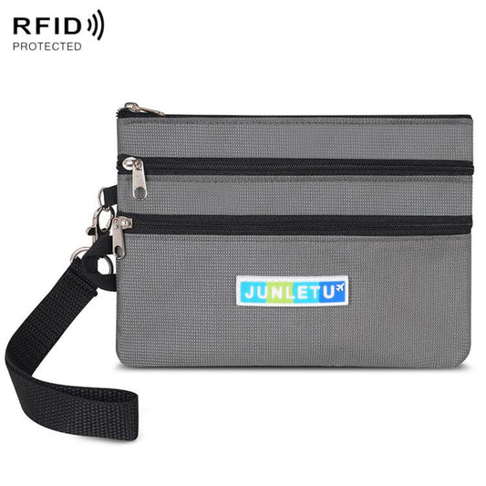 JUNLETU ID Anti-Skimming Card Pouch Multifunctional Coin ID Passport Storage Case