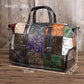 Vintage patchwork travel bag, 37x27x5.5 cm, 1 kg; top handles and strap
