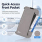 Gray RFID passport organizer pouch with front zip pocket for quick access