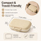 Wheat-straw pill organizer compact, rounded case with secure latch