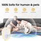 Plug-in ultrasonic repellent lamp with indicator switch beside a sleeping pet and owner