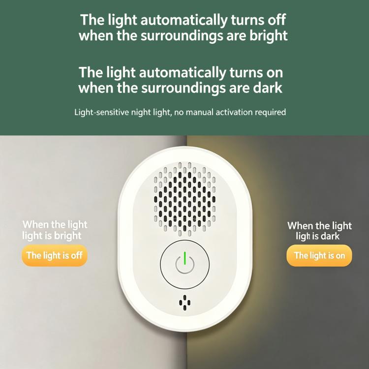 Plug-in ultrasonic repellent lamp with circular grille and night light indicator