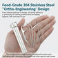 Stainless steel dental pick set with portable case and seven picks held in a hand