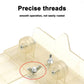 Glass bottle cutter tool with transparent base and close-up of spring-loaded clamp
