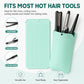 Mint teal silicone pouch mat with wave texture, holding multiple hair styling tools