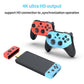 Mini arcade console with red and blue controllers plus black and blue TV box