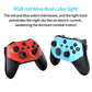 Red and blue mini arcade controllers with black triggers and face buttons
