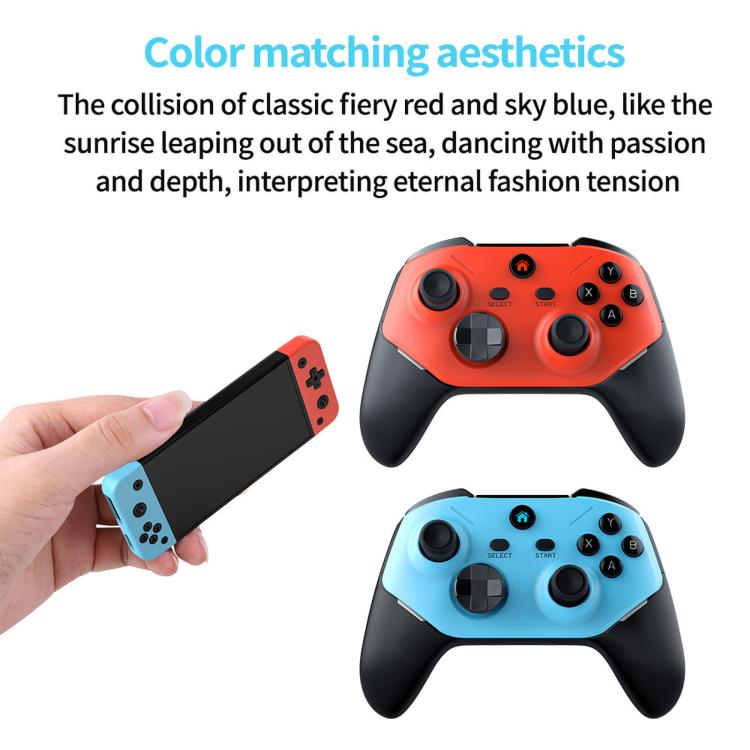 Red and blue mini arcade controllers with matching handheld screen unit