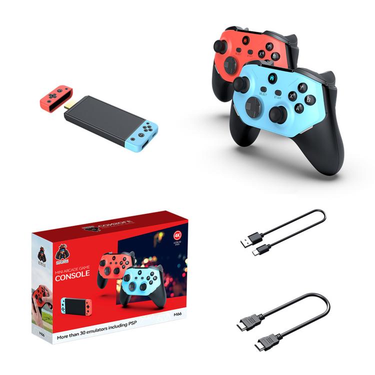 3-piece handheld console set with controllers, retail box, and charging cables