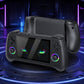 Black portable handheld game console front view with built-in screen and joystick controls