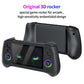Black handheld retro game console with curved 3D rocker grips and dual thumb controls