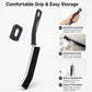 Ergonomic long-handled crevice brush with hanging hole for easy storage