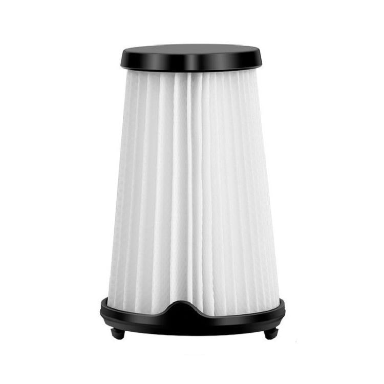 Vacuum cleaner filter with pleated white cartridge and black top ring