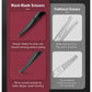 Black-blade nose hair scissors with micro-curved rounded tip for clean, smooth trimming.