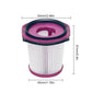 Vacuum filter cartridge with purple rim, white pleated core, and center vent