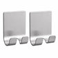 Stainless steel adhesive razor holder hooks, two-piece wall organizer set