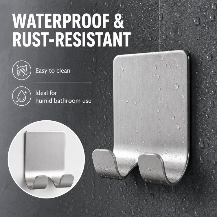 Stainless steel waterproof razor holder hooks with double curved ends