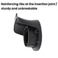 Wall-mounted EV charging socket holder with reinforced ribbed housing, black