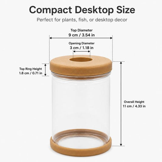 PET Plastic Hydroponic Planter Clear Self-Watering Plant Pot with Soft Silicone Plug & Non-Slip Base, Shatterproof Desktop Vase and Mini Fish Bowl for Pothos, Ivy, Herbs