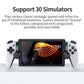 White handheld gaming console with 7-inch screen, left and right game controllers