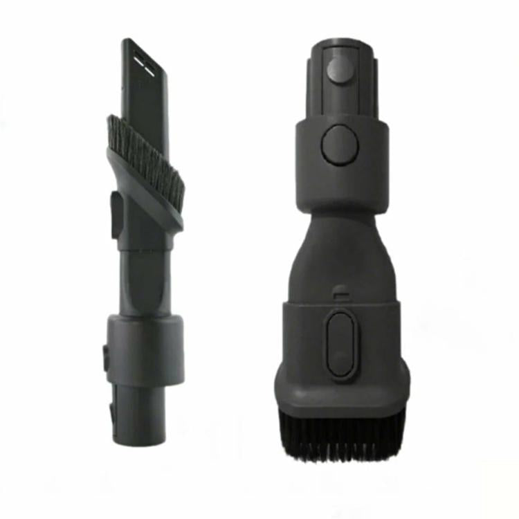 2-piece vacuum attachment kit with long crevice tool and dusting brush, dark plastic