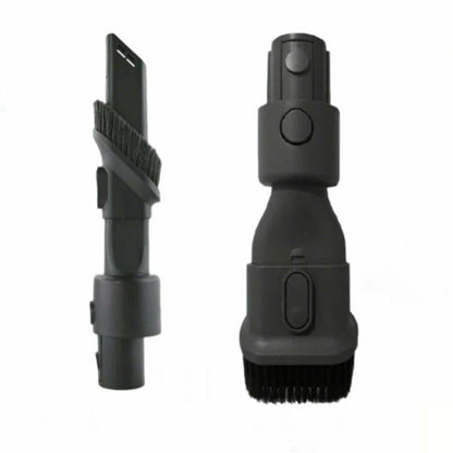 2-piece vacuum attachment kit with long crevice tool and dusting brush, dark plastic