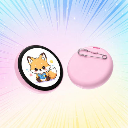 1.85-inch HD touchscreen Bluetooth anime badge display with dog graphic on pink body
