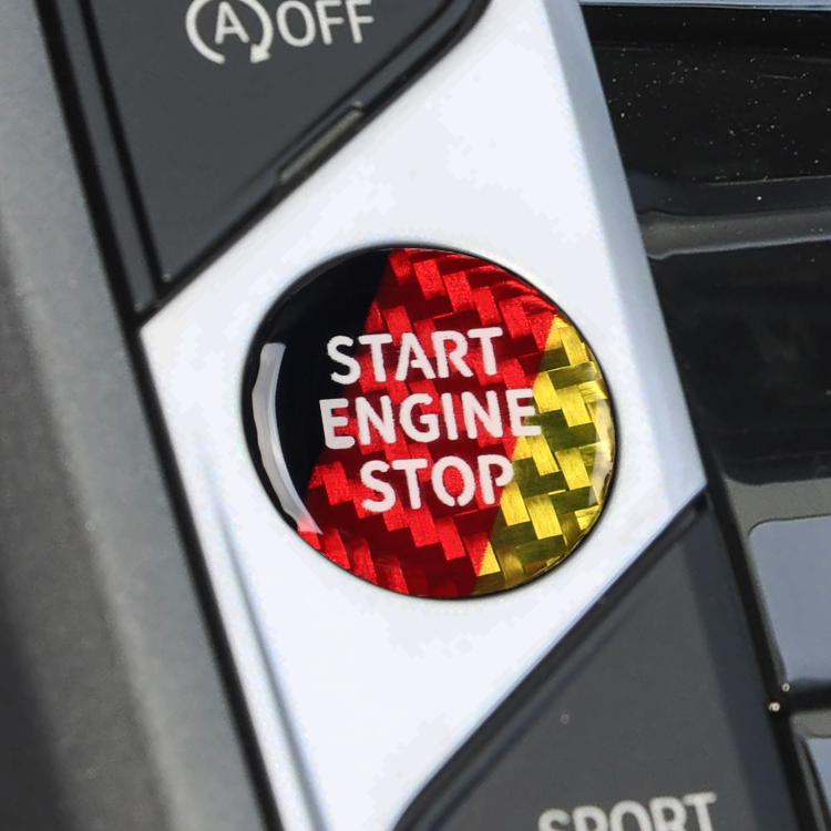 Engine Start Key Push Button Sticker For BMW G Chassis Models, Black, Red, German, Red Edge