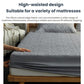 Waterproof fitted crib sheet with raised high-edge border for secure, snug mattress fit.