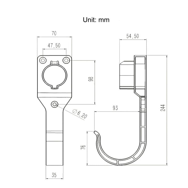 For J1772 US Standard Charging Head Holder, EV Charging Cable Bracket, For J1772 US Standard With Hook