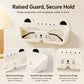 White cat-face wall glasses holder with raised guard and smooth rounded edges