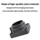 Gray nylon charging connector dock with raised rim and circular opening for insertion.