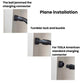 Wall-mounted charging dock with connector inserted and tumbler lock/buckle engagement.