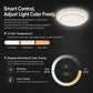 Ceiling light with circular crystal trim and adjustable cool, neutral, warm white
