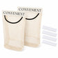 Two beige mesh bag dispensers with black curved top trim and hanging loops.