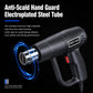 Black electric heat gun with electroplated steel tube nozzle and anti-scald hand guard