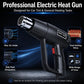 Black electric heat gun with metal nozzle and dual heating wire design