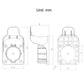 J1772 charging connector retractor mounting housing technical line drawing with dims