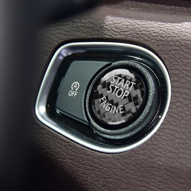 Engine start/stop sticker on car push button, black checkered START STOP ENGINE