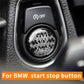 Engine start/stop push button sticker, black START STOP ENGINE with OFF indicator