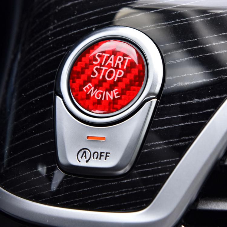 Engine start/stop sticker for push button, red checkered START STOP ENGINE design