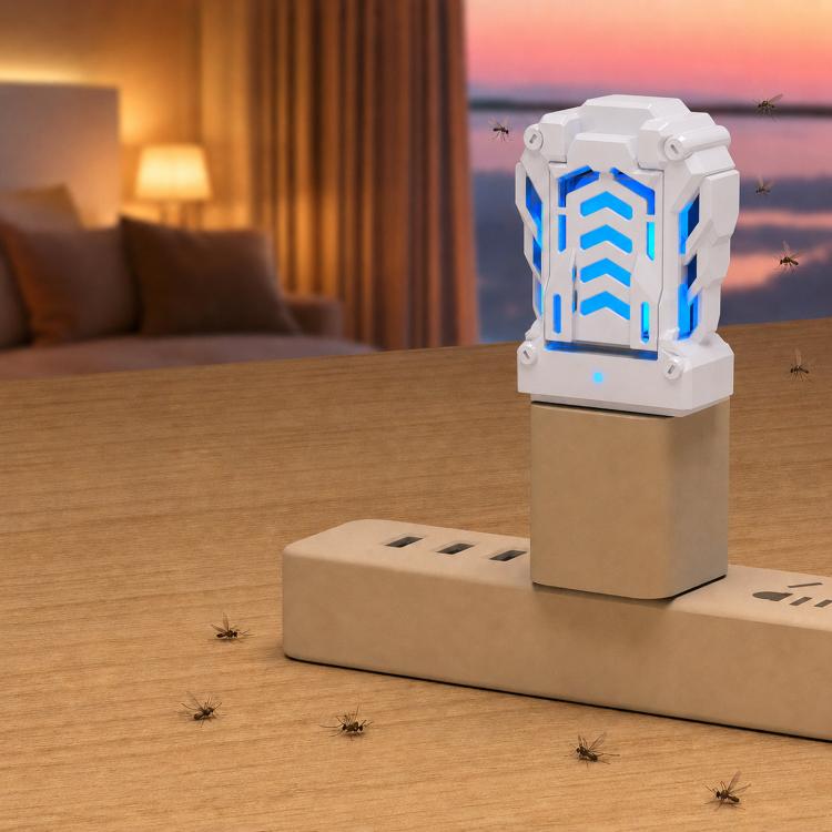 White portable USB heated mosquito repellent device on a power strip