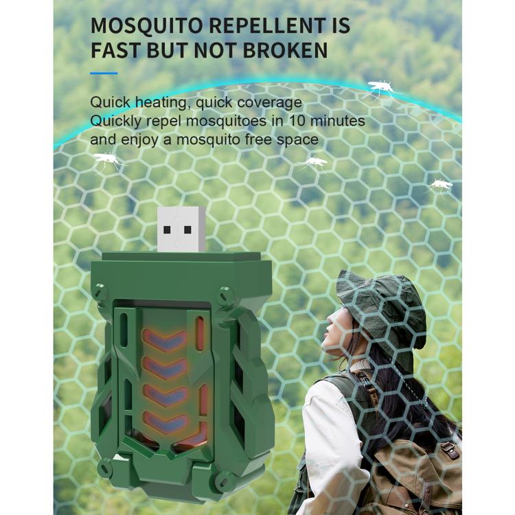 Green USB heated mosquito repellent device with glowing heating core