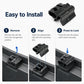 Black securing clip shown for easy installation on a storage box