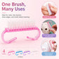 Clear and pink horn-handled nail scrub brush with dense white bristles