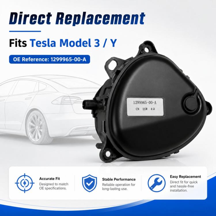 Black pedestrian warning speaker buzzer replacement unit with integrated electrical connector