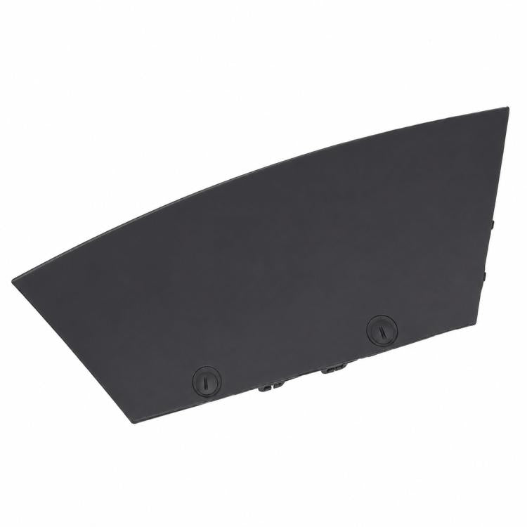 Black rear tow hook cover panel with two round fastener caps